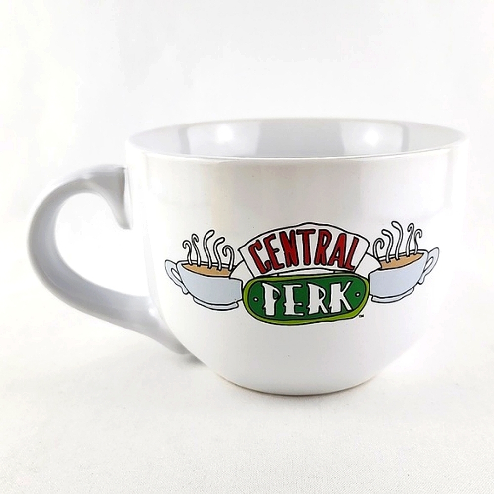Friends Central Perk White  Large Soup Coffee Ceramic Mug How You Brewin? 24oz